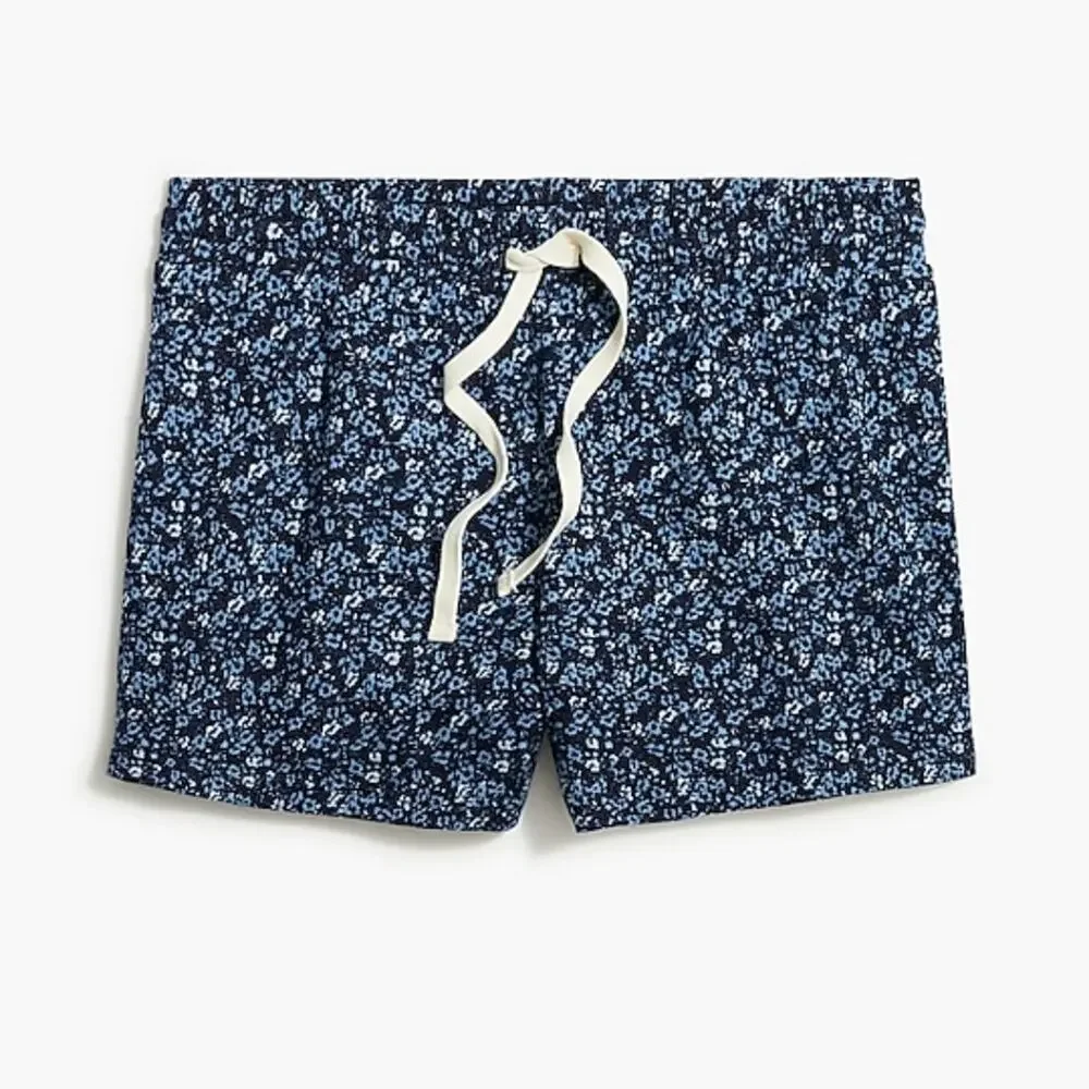 J. Crew Factory - Blue floral cotton comfort terry short - Size Small